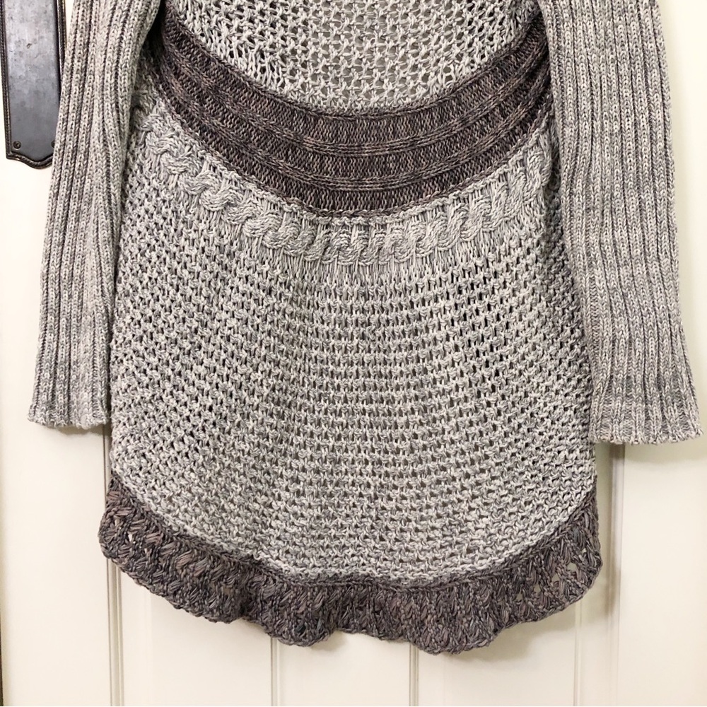 CAbi | Chunky Knit Open Front Shawl Collar Cardigan Sweater - Picture 10 of 15